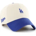 bone-curvo-bege-e-azul-ajustavel-clean-up-base-runner-sure-shot-two-tone-da-los-angeles-dodgers-mlb-da-47-brand
