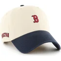 bone-curvo-bege-e-azul-marinho-ajustavel-clean-up-base-runner-sure-shot-two-tone-da-boston-red-sox-mlb-da-47-brand