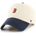 bone-curvo-bege-e-azul-marinho-ajustavel-clean-up-base-runner-sure-shot-two-tone-da-boston-red-sox-mlb-da-47-brand