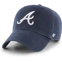 bone-curvo-azul-marinho-ajustavel-clean-up-da-atlanta-braves-mlb-da-47-brand