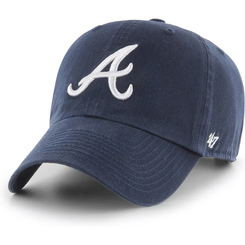 bone-curvo-azul-marinho-ajustavel-clean-up-da-atlanta-braves-mlb-da-47-brand
