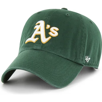 Boné curvo verde ajustável Clean Up da Oakland Athletics MLB da 47 Brand