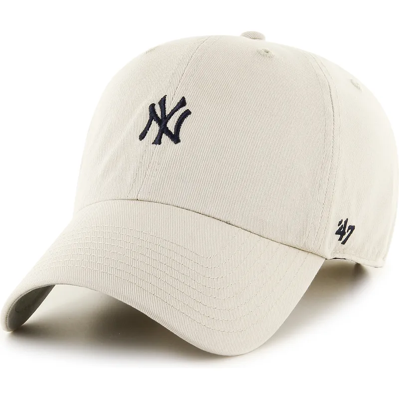 bone-curvo-bege-ajustavel-clean-up-base-runner-mini-logo-da-new-york-yankees-mlb-da-47-brand