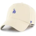 bone-curvo-bege-ajustavel-com-logo-azul-clean-up-base-runner-da-los-angeles-dodgers-mlb-da-47-brand
