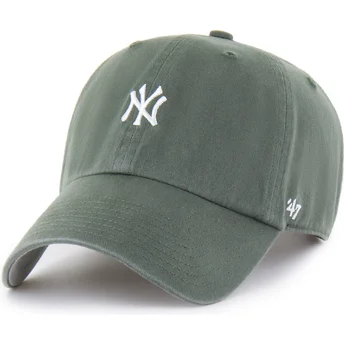 Boné curvo verde ajustável com logo branco Clean Up Base Runner da New York Yankees MLB da 47 Brand