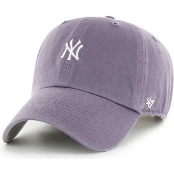 Boné curvo violeta ajustável Clean Up Base Runner Iris da New York Yankees MLB da 47 Brand
