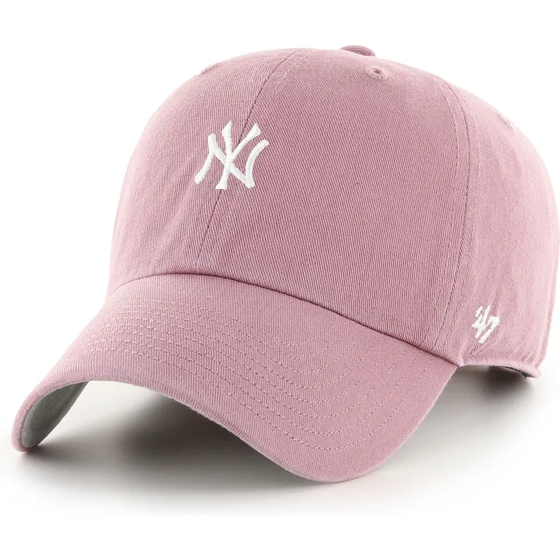 bone-curvo-rosa-ajustavel-clean-up-base-runner-mini-logo-da-new-york-yankees-mlb-da-47-brand
