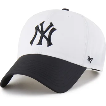 Boné curvo branco e preto snapback MVP Brrr Two Tone da New York Yankees MLB da 47 Brand