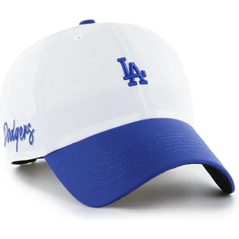 Boné curvo branco e azul ajustável Clean Up Vista Mini Two Tone da Los Angeles Dodgers MLB da 47 Brand