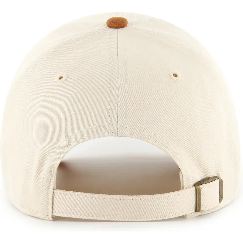 bone-curvo-bege-e-castanho-ajustavel-clean-up-mini-script-suede-visor-da-oakland-athletics-mlb-da-47-brand