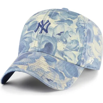 Boné curvo azul ajustável Clean Up Gardenia da New York Yankees MLB da 47 Brand