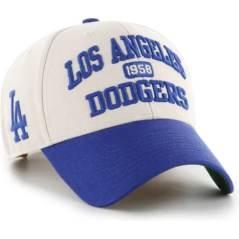 Boné curvo bege e azul ajustável MVP Broke Line da Los Angeles Dodgers MLB da 47 Brand