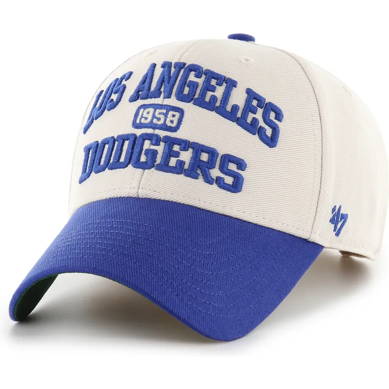 bone-curvo-bege-e-azul-ajustavel-mvp-broke-line-da-los-angeles-dodgers-mlb-da-47-brand