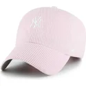 bone-curvo-rosa-ajustavel-clean-up-cord-base-runner-da-new-york-yankees-mlb-da-47-brand