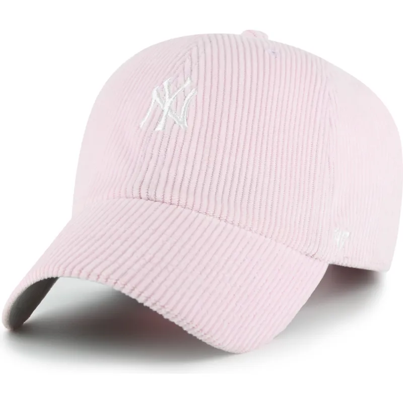bone-curvo-rosa-ajustavel-clean-up-cord-base-runner-da-new-york-yankees-mlb-da-47-brand