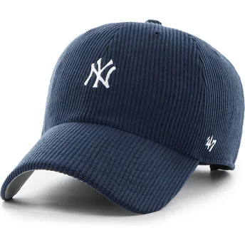 Boné curvo azul marinho ajustável Clean Up Cord Base Runner da New York Yankees MLB da 47 Brand