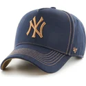 bone-curvo-azul-marinho-e-castanho-ajustavel-mvp-dt-contrast-stitch-da-new-york-yankees-mlb-da-47-brand
