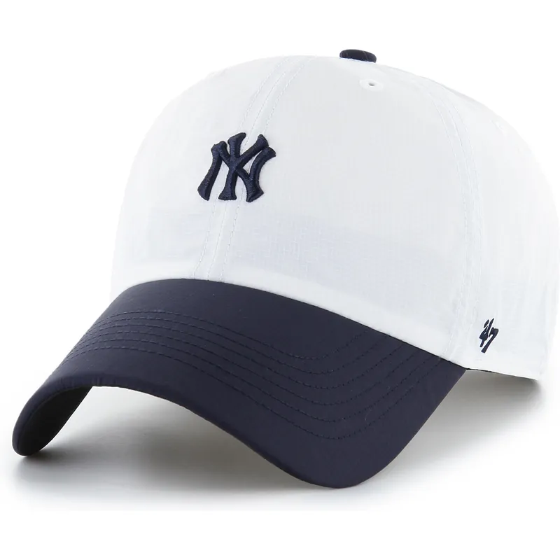 bone-curvo-branco-e-azul-marinho-ajustavel-clean-up-vista-mini-two-tone-da-new-york-yankees-mlb-da-47-brand