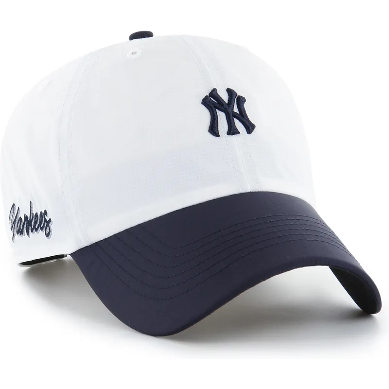bone-curvo-branco-e-azul-marinho-ajustavel-clean-up-vista-mini-two-tone-da-new-york-yankees-mlb-da-47-brand