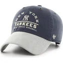 bone-curvo-azul-marinho-e-cinza-ajustavel-clean-up-windham-suede-vintage-da-new-york-yankees-mlb-da-47-brand
