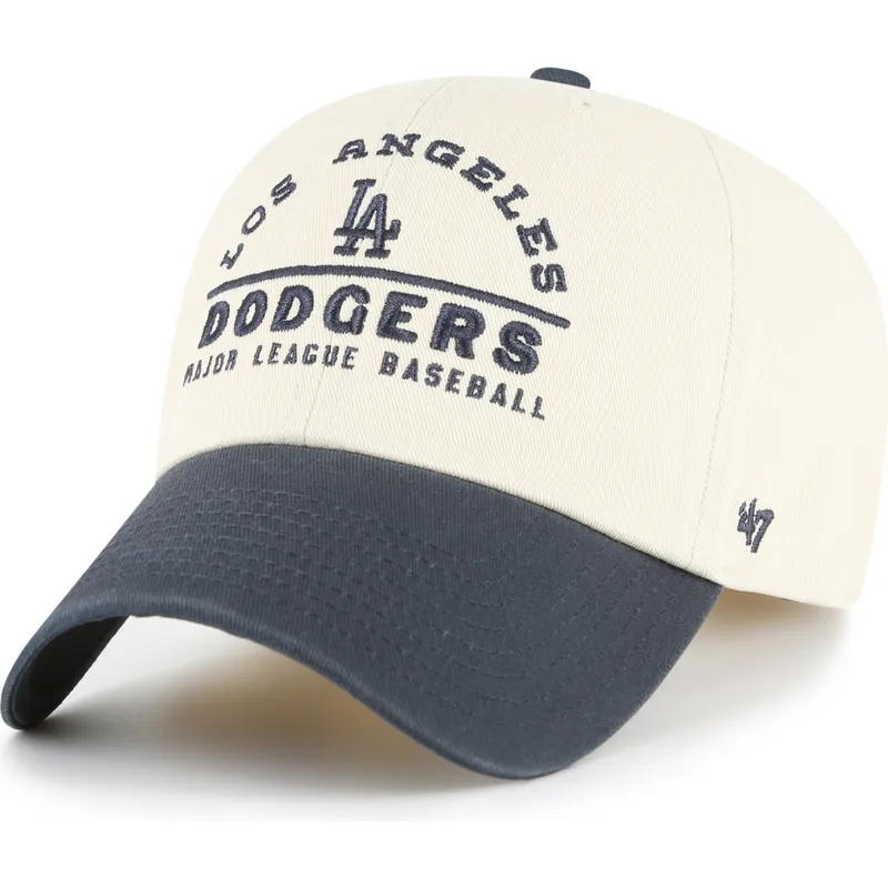 bone-curvo-bege-e-azul-marinho-ajustavel-clean-up-windham-da-los-angeles-dodgers-mlb-da-47-brand