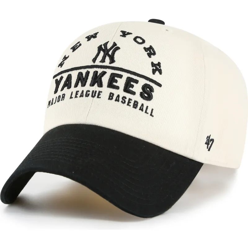 bone-curvo-bege-e-preto-ajustavel-clean-up-windham-da-new-york-yankees-mlb-da-47-brand