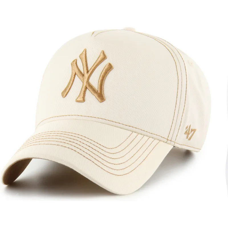 bone-curvo-bege-ajustavel-mvp-dt-contrast-stitch-da-new-york-yankees-mlb-da-47-brand