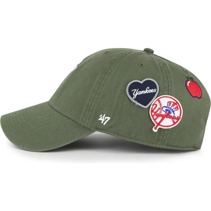 bone-curvo-verde-ajustavel-clean-up-badges-da-new-york-yankees-mlb-da-47-brand