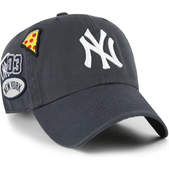Boné curvo azul marinho ajustável Clean Up Badges Vintage da New York Yankees MLB da 47 Brand