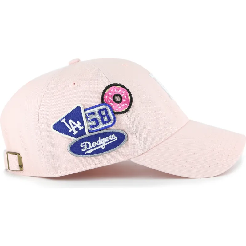 bone-curvo-rosa-ajustavel-clean-up-badges-da-los-angeles-dodgers-mlb-da-47-brand