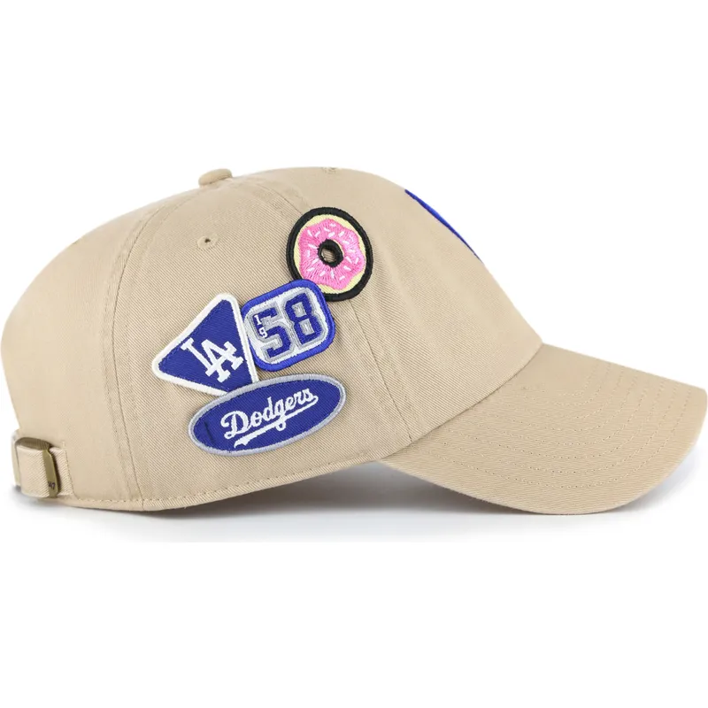 bone-curvo-khaki-ajustavel-clean-up-badges-da-los-angeles-dodgers-mlb-da-47-brand