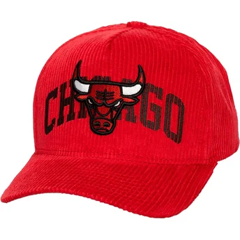 Boné curvo vermelho snapback Arch Stamp Pro da Chicago Bulls NBA da Mitchell & Ness