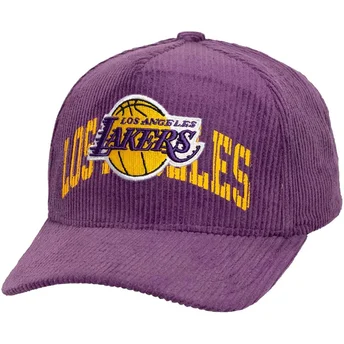 Boné curvo violeta snapback Arch Stamp Pro da Los Angeles Lakers NBA da Mitchell & Ness
