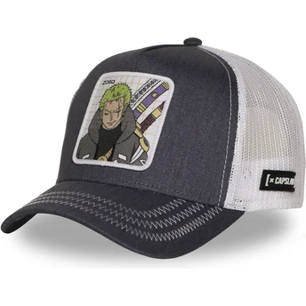 Boné trucker cinza e branco Roronoa Zoro OP7 ZORB One Piece da Capslab