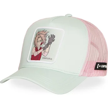 Boné trucker verde e rosa Sakura Haruno NS6 SAKB Naruto da Capslab