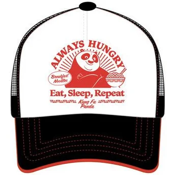 Boné trucker branco e preto Po Always Hungry KFP TAKB Kung Fu Panda da Capslab
