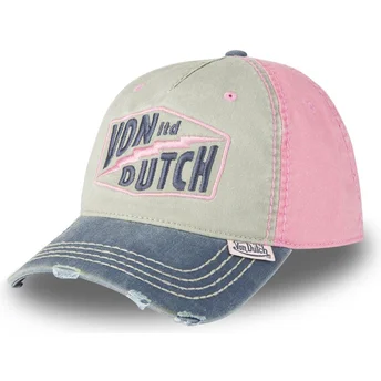 Boné curvo cinza e rosa ajustável RETRO11 da Von Dutch