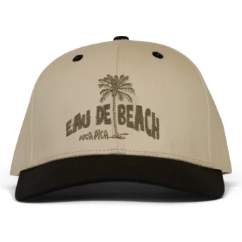 Boné curvo bege e preto snapback Eau De Beach da Pica Pica