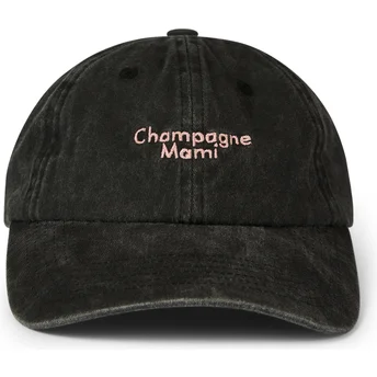 Boné curvo preto ajustável Champagne Mami Washed da Pica Pica