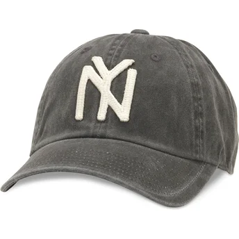 Boné curvo preto ajustável Archive da New York Black Yankees MLB da American Needle