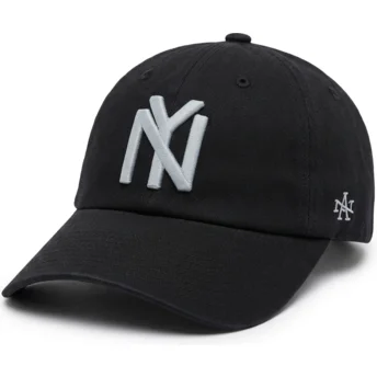 Boné curvo preto ajustável Ballpark da New York Black Yankees MLB da American Needle