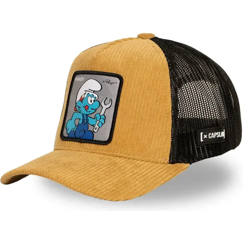 bone-trucker-castanho-e-preto-smurf-genio-smu-handy-os-smurfs-da-capslab