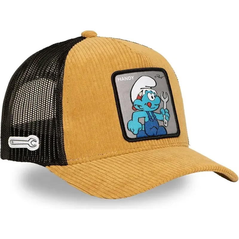 bone-trucker-castanho-e-preto-smurf-genio-smu-handy-os-smurfs-da-capslab