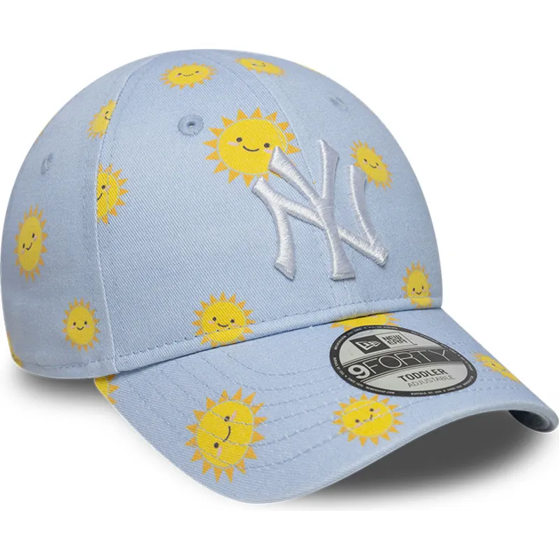 bone-curvo-azul-ajustavel-para-crianca-9forty-summer-all-over-print-da-new-york-yankees-mlb-da-new-era