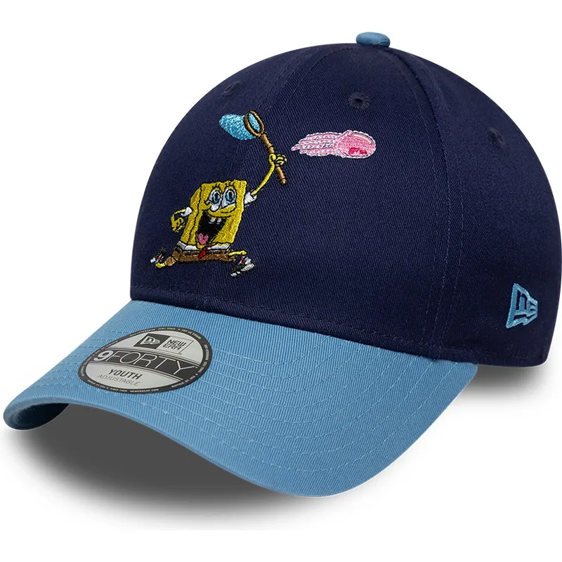 bone-curvo-azul-snapback-para-crianca-9forty-da-spongebob-squarepants-da-new-era