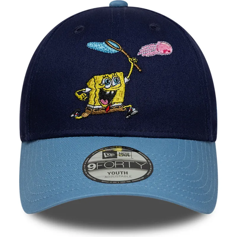 bone-curvo-azul-snapback-para-crianca-9forty-da-spongebob-squarepants-da-new-era