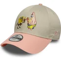 bone-curvo-bege-e-rosa-snapback-para-crianca-9forty-da-spongebob-squarepants-e-patrick-estrela-da-new-era