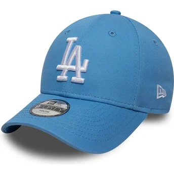 Boné curvo azul claro ajustável para criança 9FORTY Essential da Los Angeles Dodgers MLB da New Era