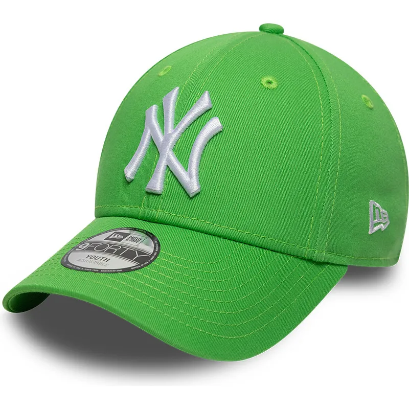 bone-curvo-verde-ajustavel-para-crianca-9forty-essential-da-new-york-yankees-mlb-da-new-era
