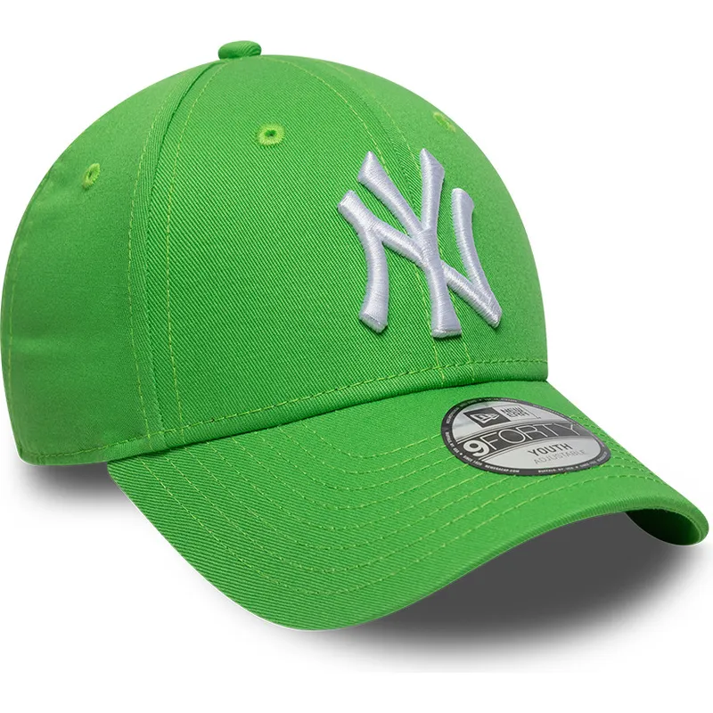 bone-curvo-verde-ajustavel-para-crianca-9forty-essential-da-new-york-yankees-mlb-da-new-era